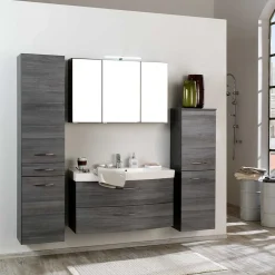 Badmöbel Set Darina in Eiche Grau (vierteilig)^Wohnen
