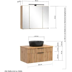 Badmöbel Set im Modernen Stil - Crystoga (vierteilig)^Wohnen Outlet