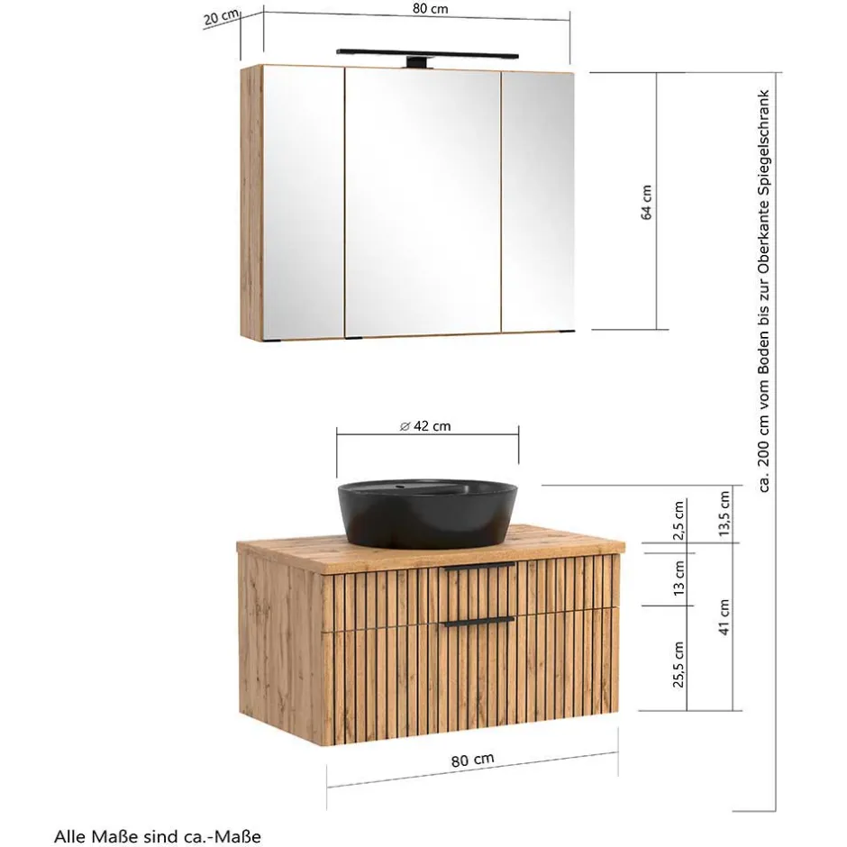 Badmöbel Set im Modernen Stil - Crystoga (vierteilig)^Wohnen Outlet