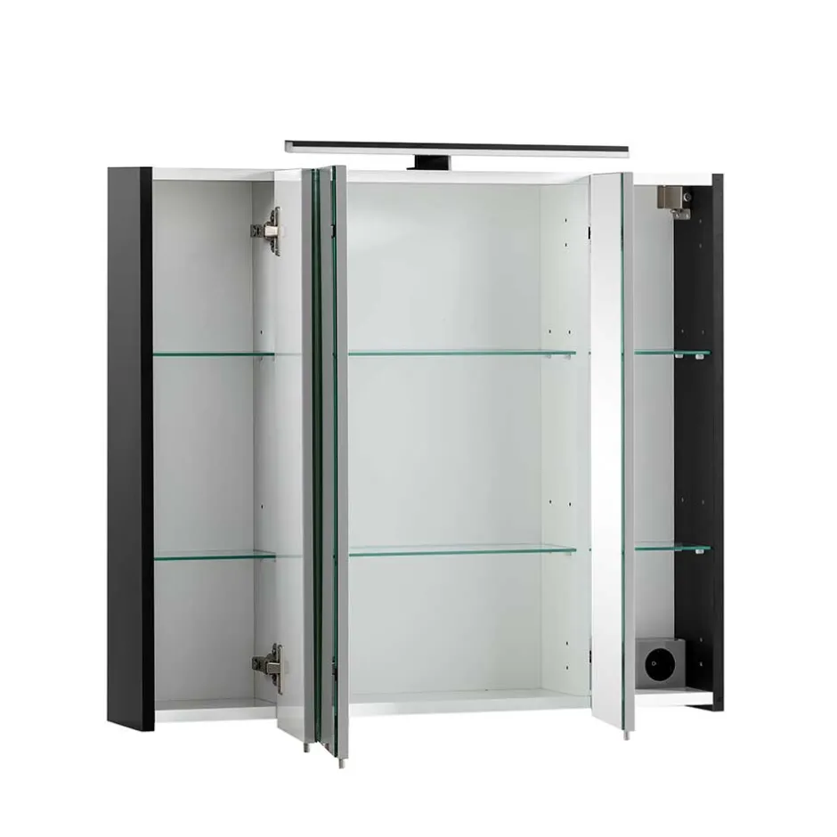 Wohnen Badmöbel Set in Schwarz - Riguna (dreiteilig)