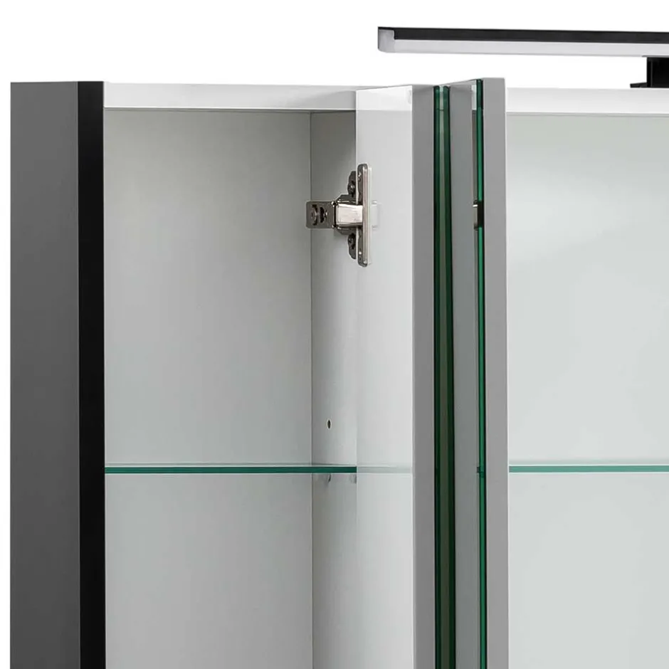 Wohnen Badmöbel Set in Schwarz - Riguna (dreiteilig)