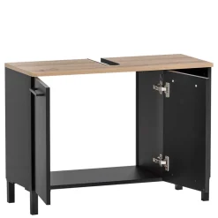 Wohnen Badmöbel Set in Schwarz - Riguna (dreiteilig)