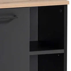 Wohnen Badmöbel Set in Schwarz - Riguna (dreiteilig)