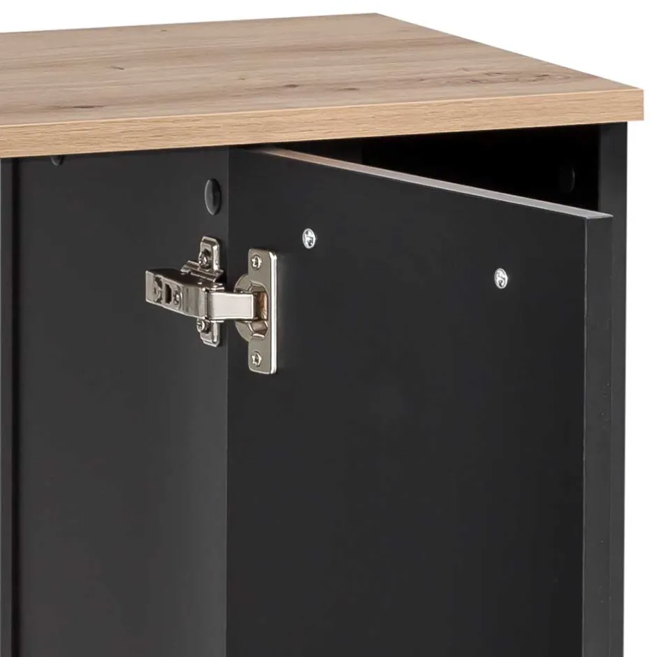 Wohnen Badmöbel Set in Schwarz - Riguna (dreiteilig)