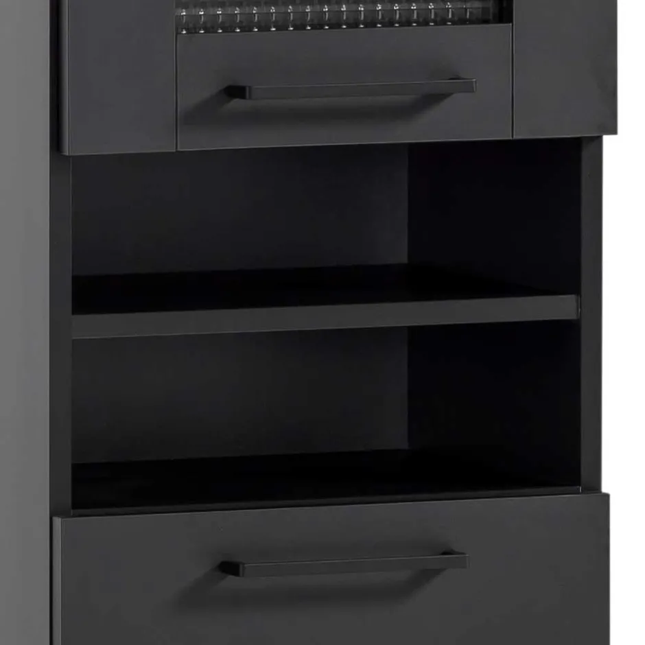 Wohnen Badmöbel Set in Schwarz - Riguna (dreiteilig)