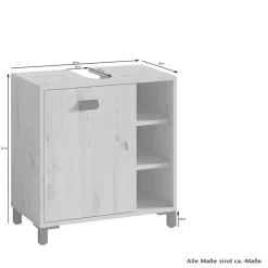 Wohnen Badmöbel Set in Weiß Schwarz - Envaton (dreiteilig)