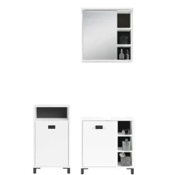 Wohnen Badmöbel Set in Weiß Schwarz - Envaton (dreiteilig)