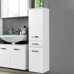 Badmöbel Set Sagunis in Hochglanz Weiß (vierteilig)^Wohnen Online