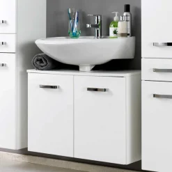 Badmöbel Set Sagunis in Hochglanz Weiß (vierteilig)^Wohnen Online