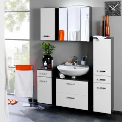 Badmöbel Set Tiamos in Weiß Hochglanz (fünfteilig)^Wohnen Outlet