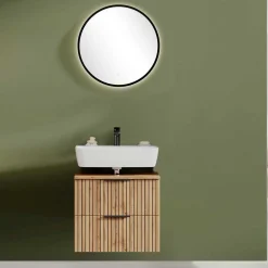 Badmöbel Waschtisch Kombi mit LED Spiegel - Crystoga (zweiteilig)^Wohnen Clearance