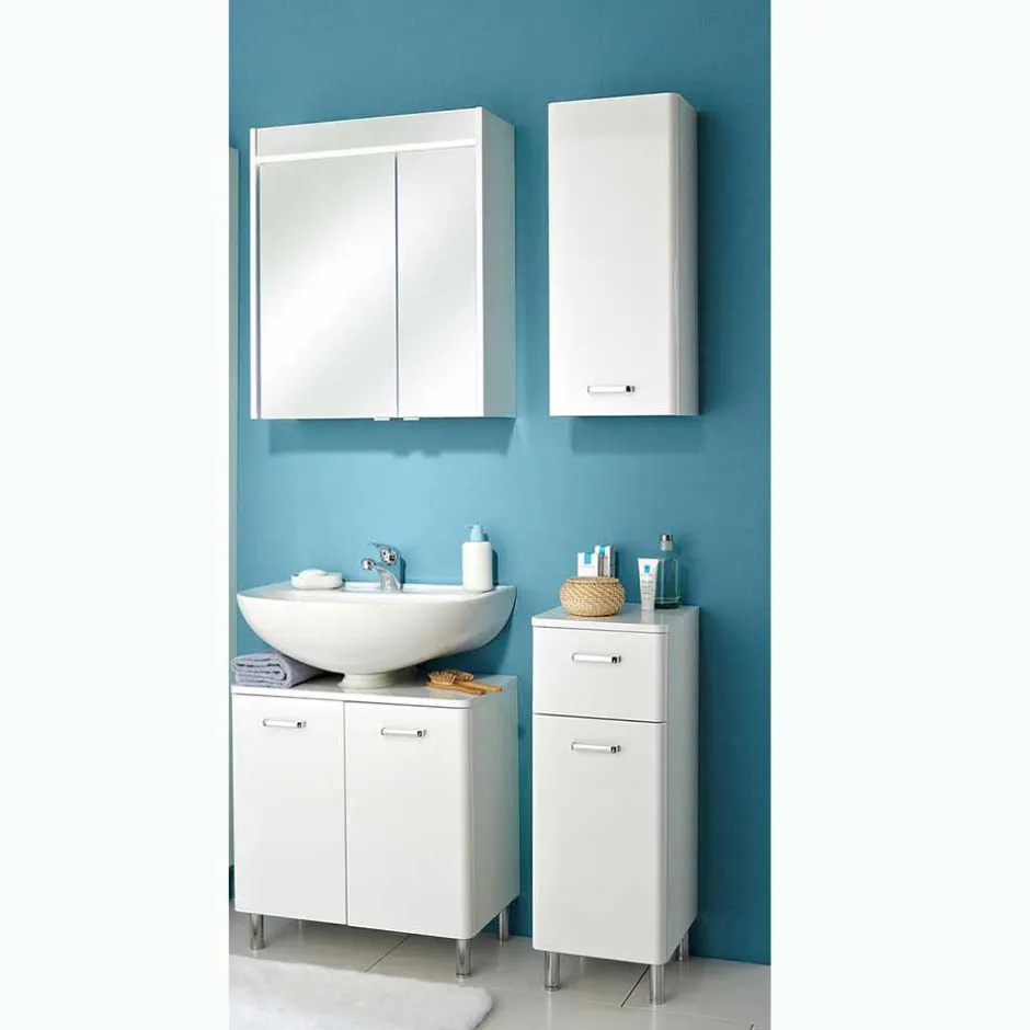 Wohnen Badmöbel-Kombination in Weiß - Yennja (vierteilig)