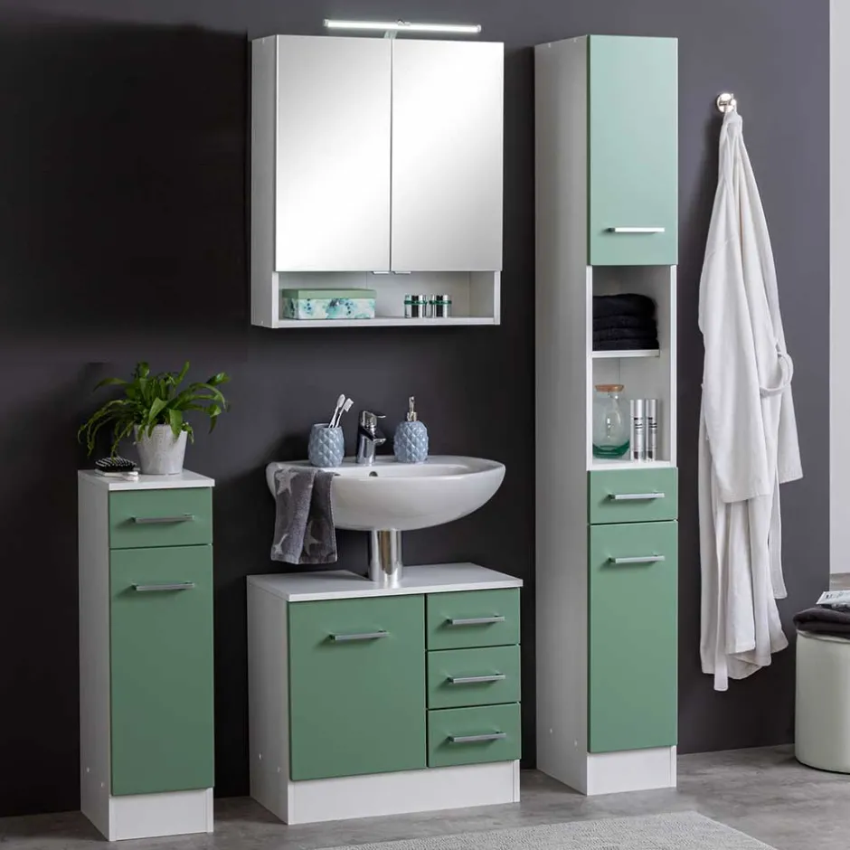 Badmöbelprogramm Set in Grün - Loenixa (vierteilig)^Wohnen Sale