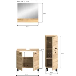 Badmöbel-Set in Sonoma-Eiche - Hoxtona (dreiteilig)^Wohnen