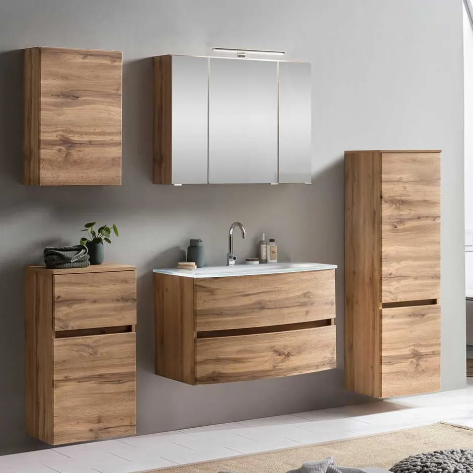 Wohnen Badprogramm Möbelset in Wildeiche - Neuzera (fünfteilig)