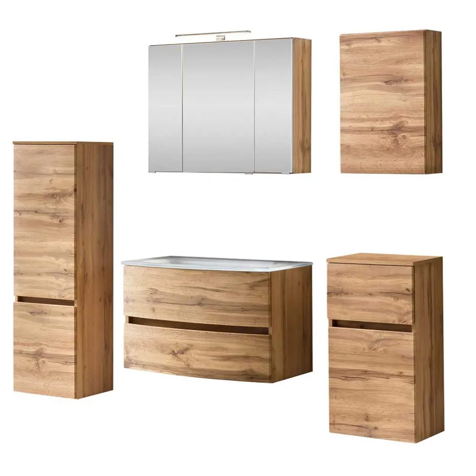 Wohnen Badprogramm Möbelset in Wildeiche - Neuzera (fünfteilig)