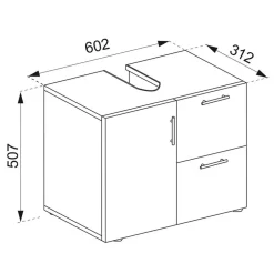 Badschrank fürs Waschbecken in Weiß - Sua^Wohnen Clearance