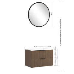 Badschränke und Lichtspiegel Set modern - Ucaida (vierteilig)^Wohnen Online