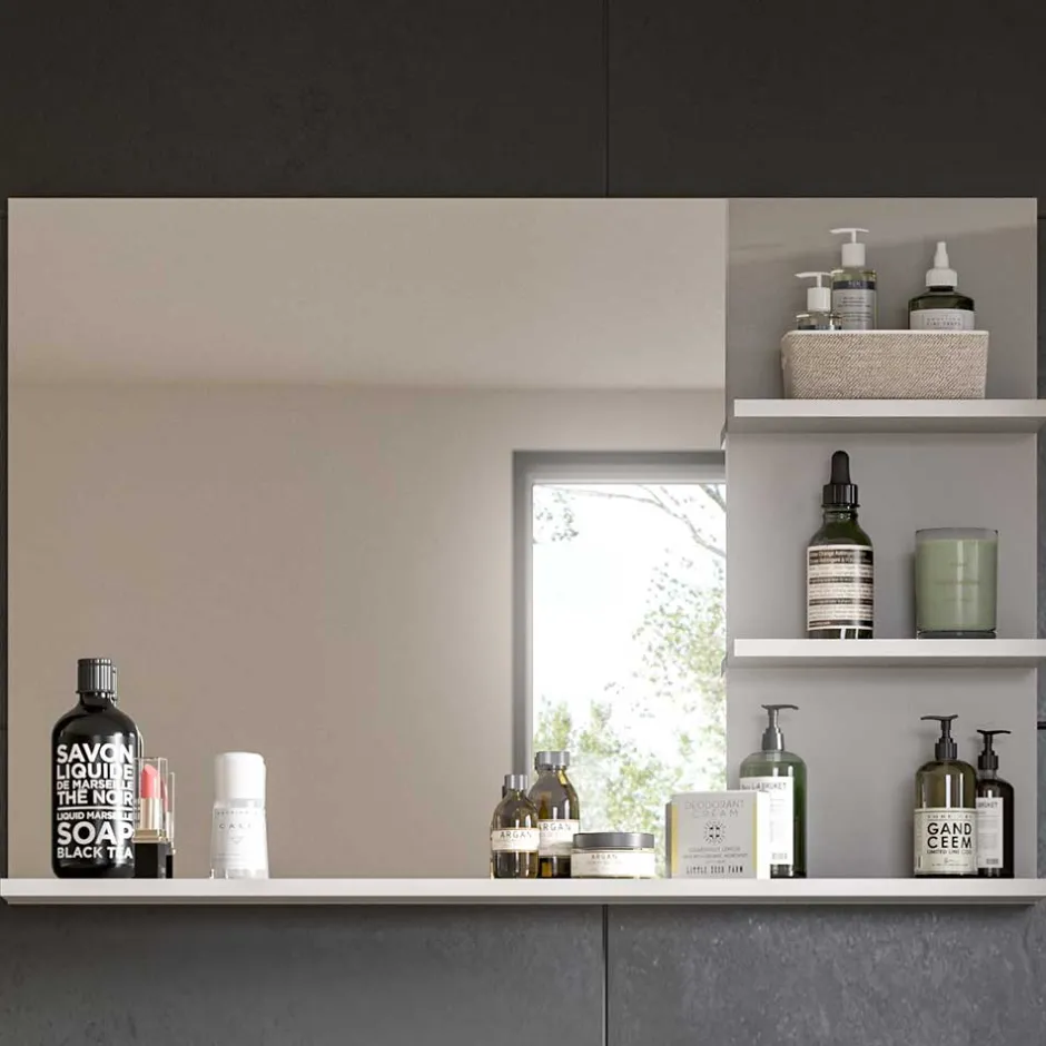 Badspiegel in Grau mit Ablagen - Racapulco^Wohnen Hot