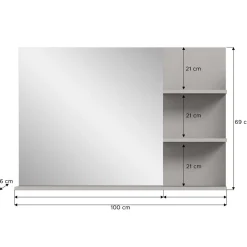 Badspiegel in Grau mit Ablagen - Racapulco^Wohnen Hot