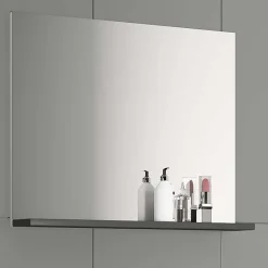 Wohnen Badspiegel mit Ablage in Anthrazit - Rondja