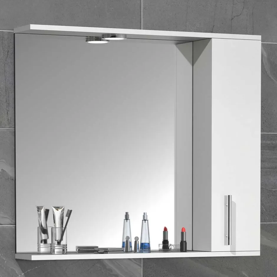 Wohnen Badspiegel mit Seitenschrank und Ablage - Nancyssa