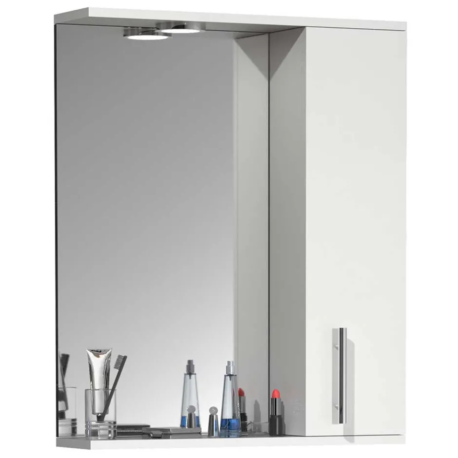 Wohnen Badspiegel mit Seitenschrank und Ablage - Nancyssa