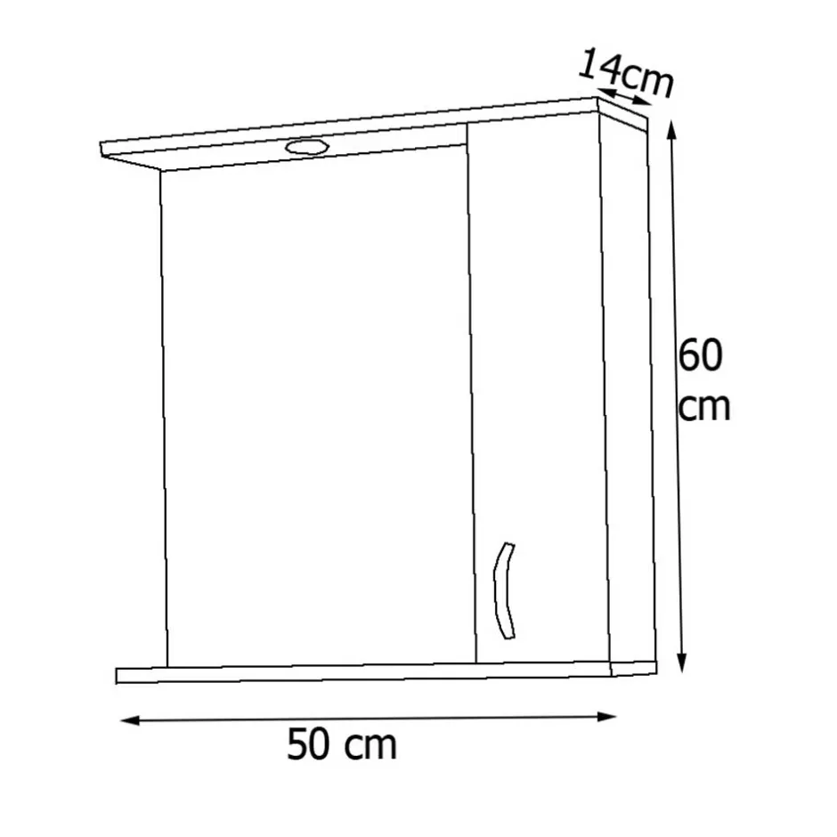 Wohnen Badspiegel mit Seitenschrank und Ablage - Nancyssa