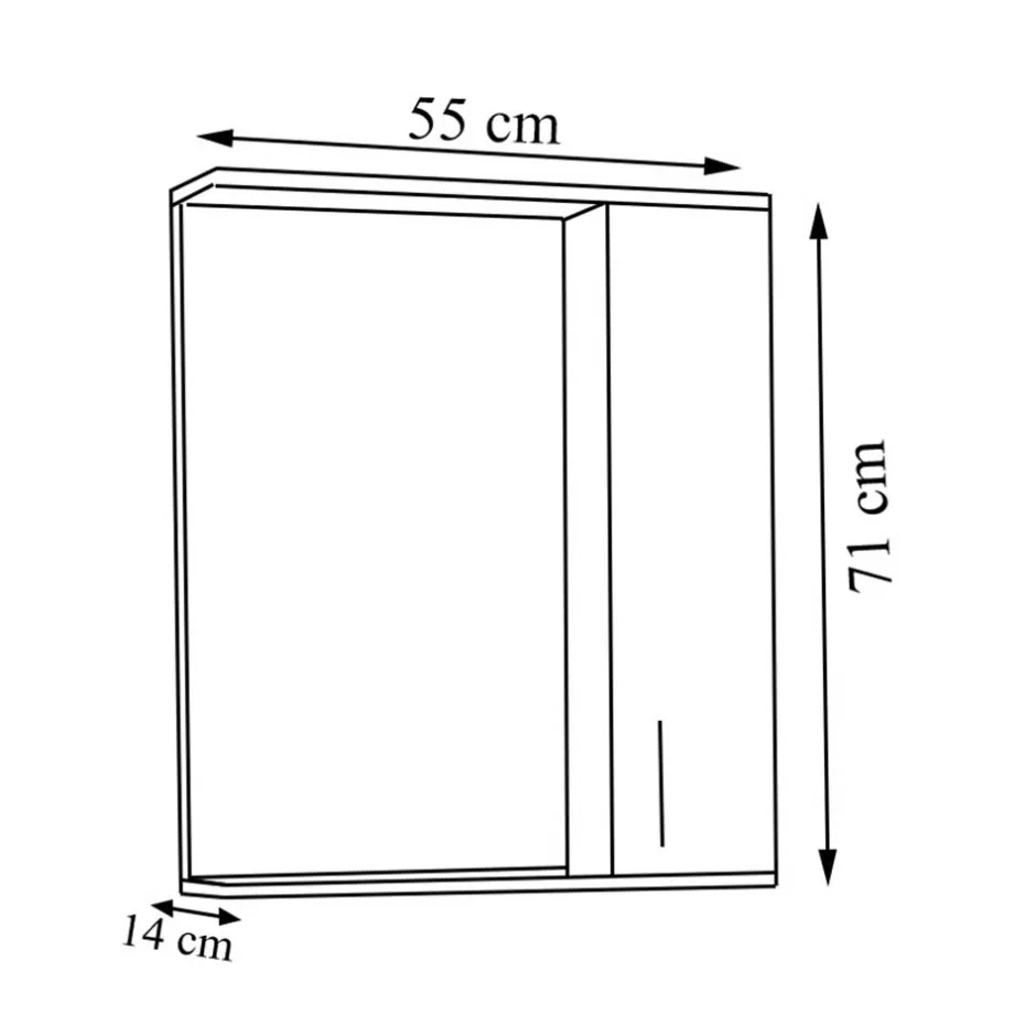 Wohnen Badspiegel mit Seitenschrank und Ablage - Nancyssa