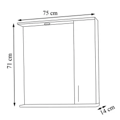 Wohnen Badspiegel mit Seitenschrank und Ablage - Nancyssa