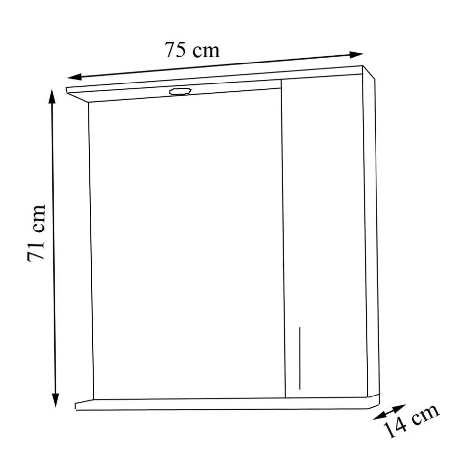 Wohnen Badspiegel mit Seitenschrank und Ablage - Nancyssa