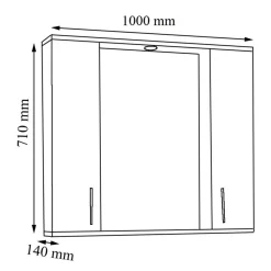 Wohnen Badspiegel mit Seitenschränken & Ablagen - Idamoro