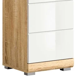 Wohnen Badunterschrank in Weiß HG & Sonoma Eiche - Calbanyara