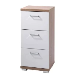 Bad-Unterschrank in Weiß und Sonoma Eiche - Faneto^Wohnen Outlet