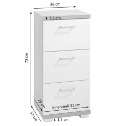 Bad-Unterschrank in Weiß und Sonoma Eiche - Faneto^Wohnen Outlet