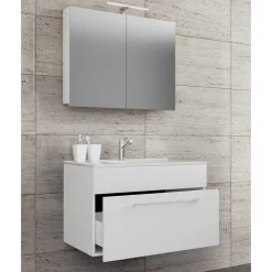 Wohnen Bad-Waschplatz für die Wand in Weiß - Ipsum (zweiteilig)