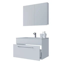 Wohnen Bad-Waschplatz für die Wand in Weiß - Ipsum (zweiteilig)