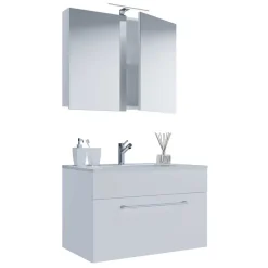 Wohnen Bad-Waschplatz für die Wand in Weiß - Ipsum (zweiteilig)