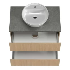 Wohnen Bad-Waschplatz mit Midischrank Set - Leitha (dreiteilig)