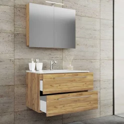 Wohnen Bad-Waschtisch & Spiegelschrank modern - Karin (zweiteilig)