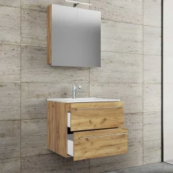 Wohnen Bad-Waschtisch & Spiegelschrank modern - Karin (zweiteilig)