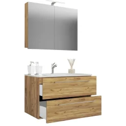Wohnen Bad-Waschtisch & Spiegelschrank modern - Karin (zweiteilig)
