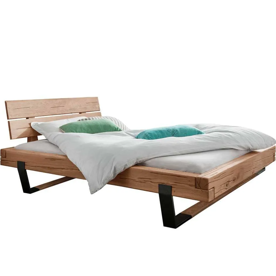 Balkenbett aus Eiche mit Kufen - Felictia^Wohnen Outlet
