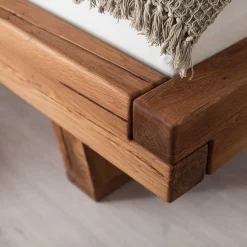 Wohnen Balkenbett aus Eichenholz mit Kufen - Piassona