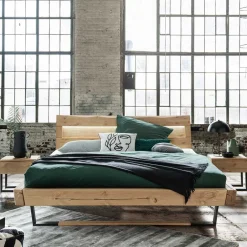 Balkenbett aus Kiefer mit LED Beleuchtung - Enjta^Wohnen Online