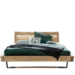 Balkenbett aus Kiefer mit LED Beleuchtung - Enjta^Wohnen Online