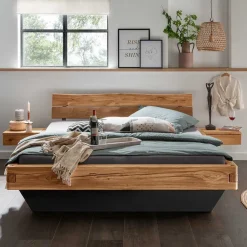 Balkenbett in Schwebeoptik mit Wangengestell - Dominico^Wohnen