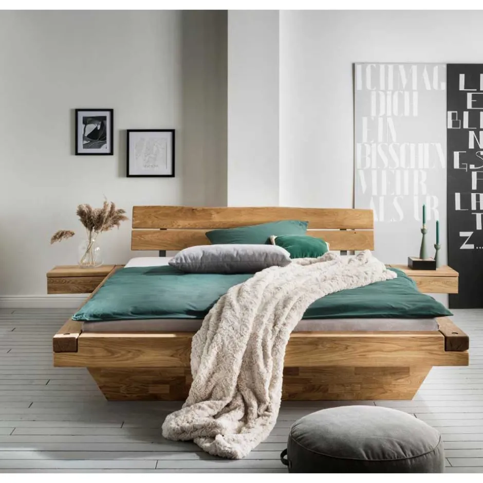 Wohnen Balkenbett mit Baumkanten Kopfteil - Laredo (dreiteilig)