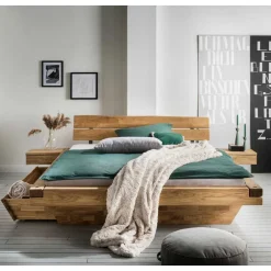 Wohnen Balkenbett mit Baumkanten Kopfteil - Laredo (dreiteilig)