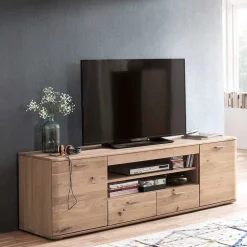 Balkeneiche TV Element 200 cm breit - Mabasa^Wohnen Discount